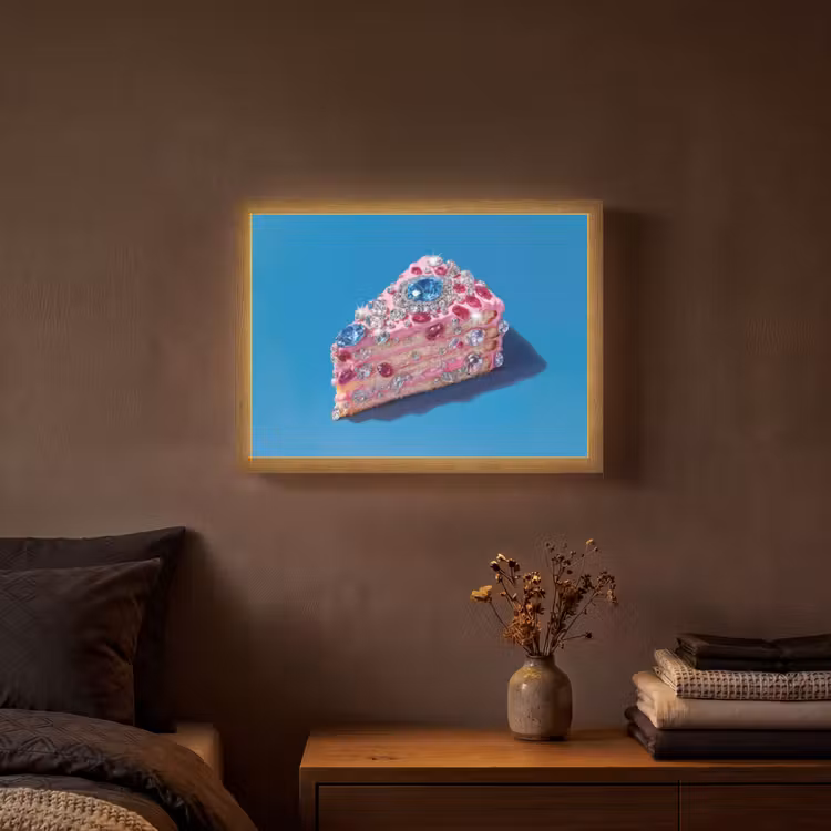 Lightbox - Wandlamp - Taart - Edelstenen - Glitters - Roze — 3