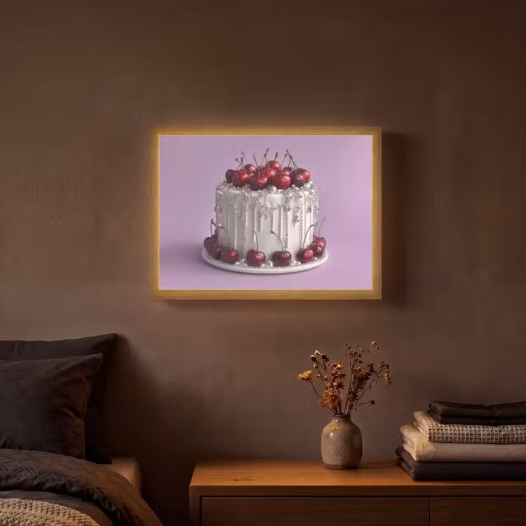Lightbox - Wandlamp - Taart - Kersen - Juwelen - Rood — 3