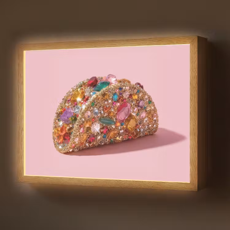 Lightbox - Wandlamp - Taco - Kleurrijk - Edelstenen - Goud — 1