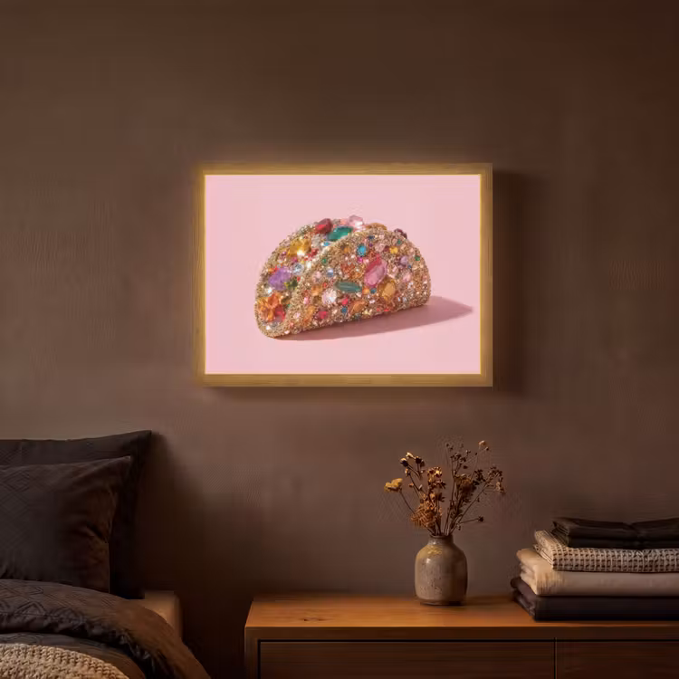Lightbox - Wandlamp - Taco - Kleurrijk - Edelstenen - Goud — 3