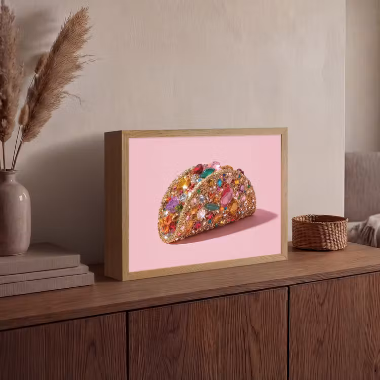 Lightbox - Wandlamp - Taco - Kleurrijk - Edelstenen - Goud — 4