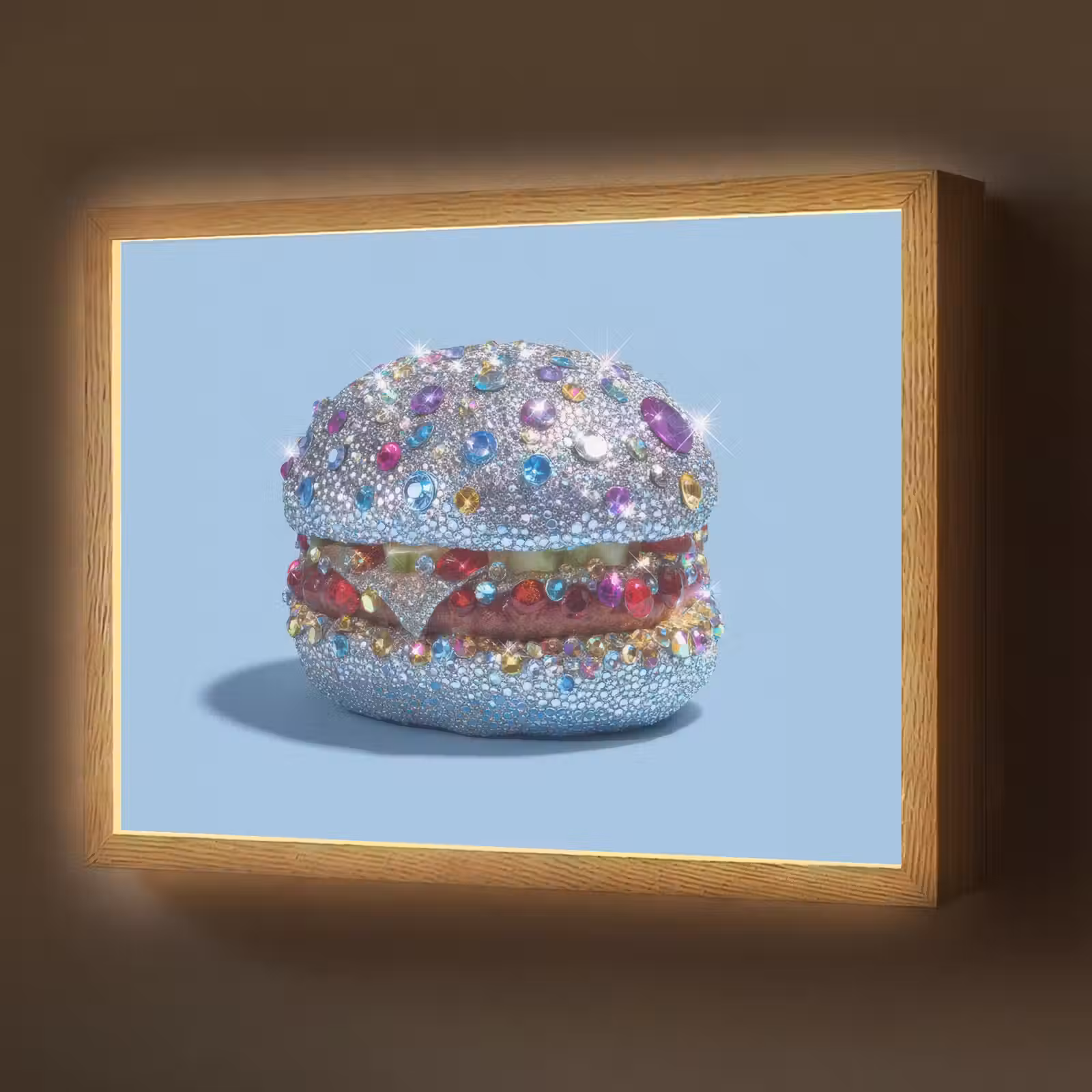 Lightbox - Wandlamp - Glitters - Hamburger - Blauw — 1