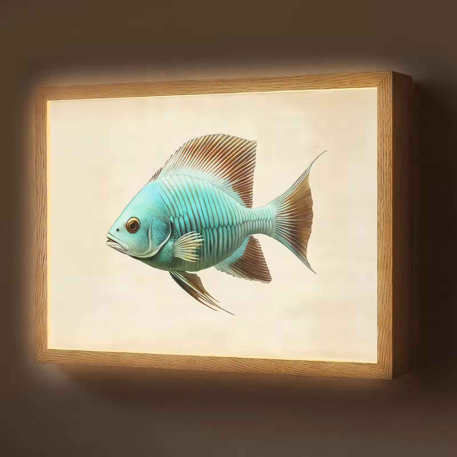 Lightbox - Wandlamp - Schubben - Vis - Mint - Minimalistisch — 1
