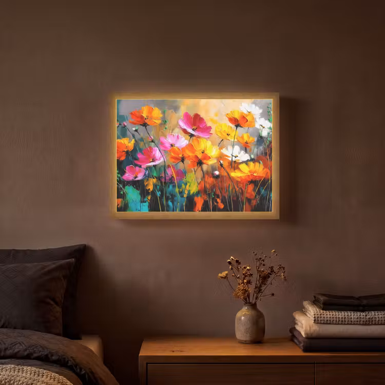 Lightbox - Wandlamp - Felgekleurd - Bloemblaadjes - Abstract — 3