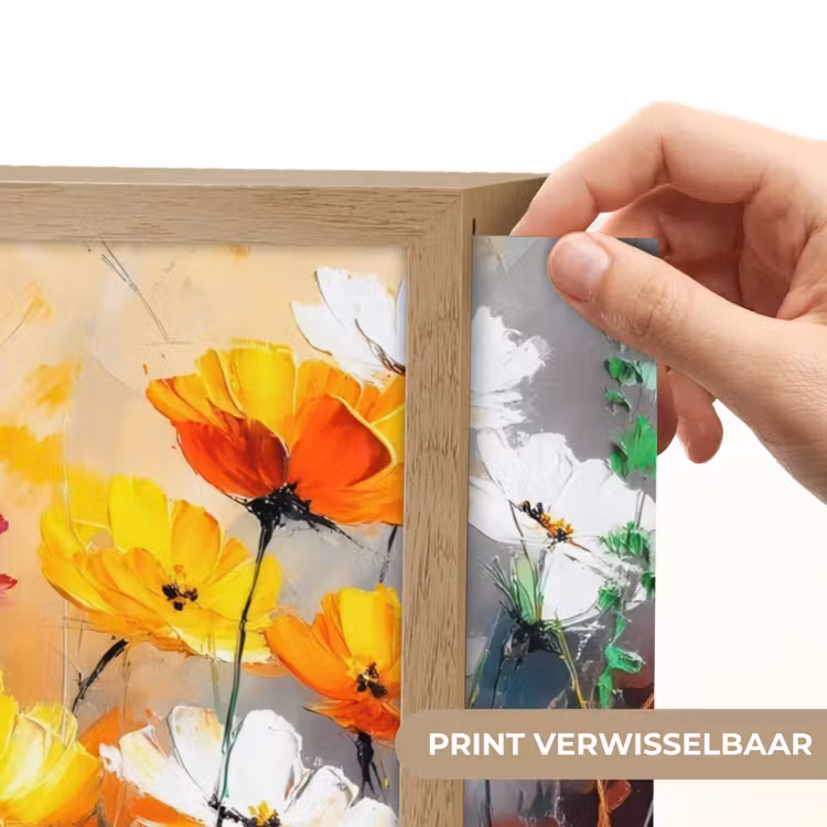 Lightbox - Wandlamp - Felgekleurd - Bloemblaadjes - Abstract — 5