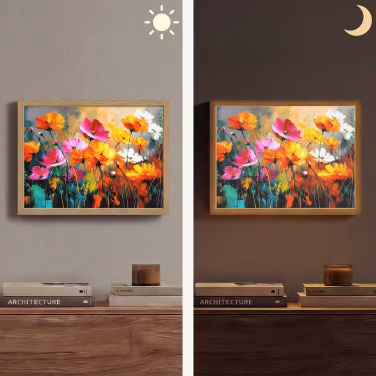 Lightbox - Wandlamp - Felgekleurd - Bloemblaadjes - Abstract — 6