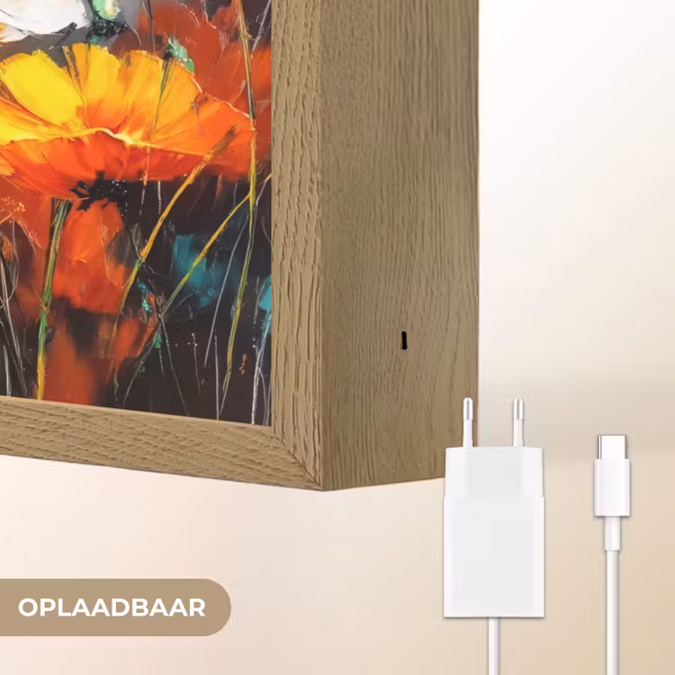 Lightbox - Wandlamp - Felgekleurd - Bloemblaadjes - Abstract — 7