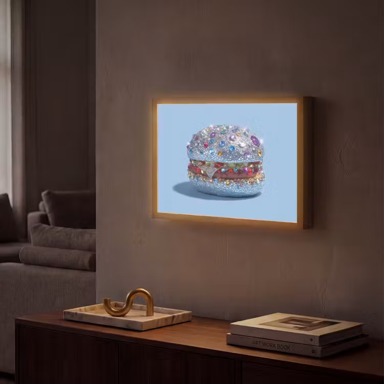 Lightbox - Wandlamp - Glitters - Hamburger - Blauw — 2