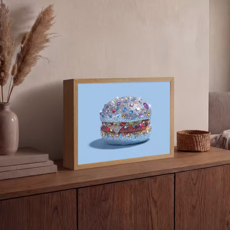 Lightbox - Wandlamp - Glitters - Hamburger - Blauw — 4