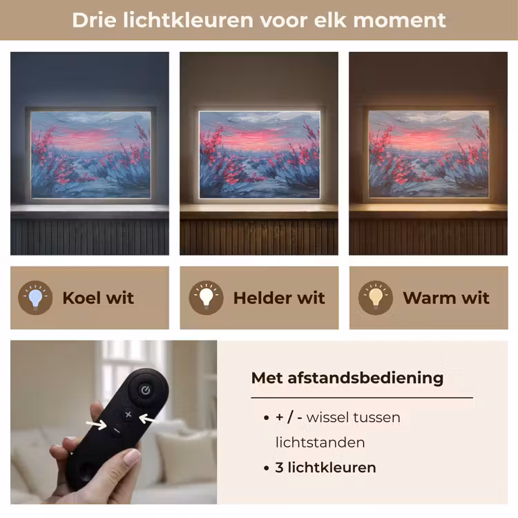 Lightbox - Wandlamp - Schilderij - Zonsondergang - Bloemen - Rivier — 8