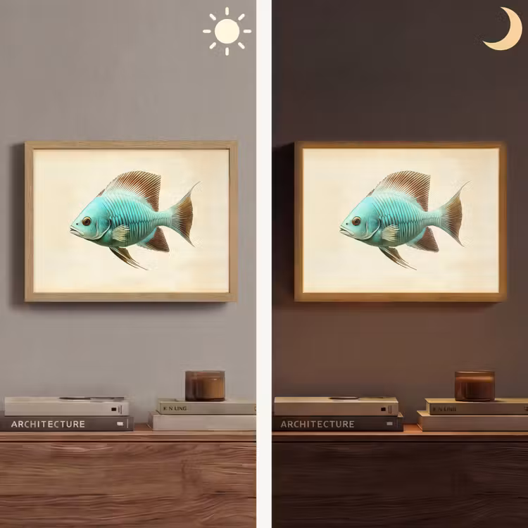 Lightbox - Wandlamp - Schubben - Vis - Mint - Minimalistisch — 6