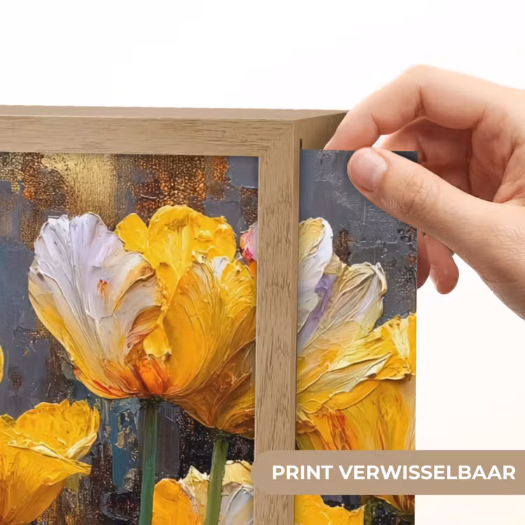 Lightbox - Wandlamp - Tulpen - Geel - Penseelstreken - Abstract — 5
