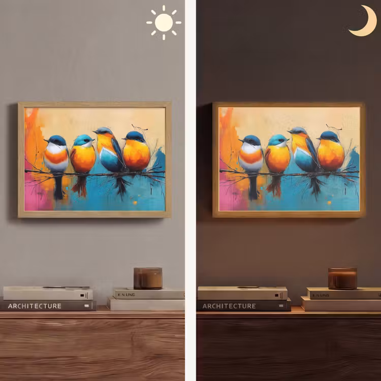 Lightbox - Wandlamp - Vogels - Kleurrijk - Tak - Abstract — 6