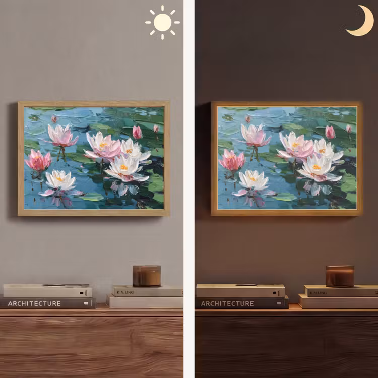 Lightbox - Wandlamp - Waterlelies - Bloemen - Roze - Water — 6
