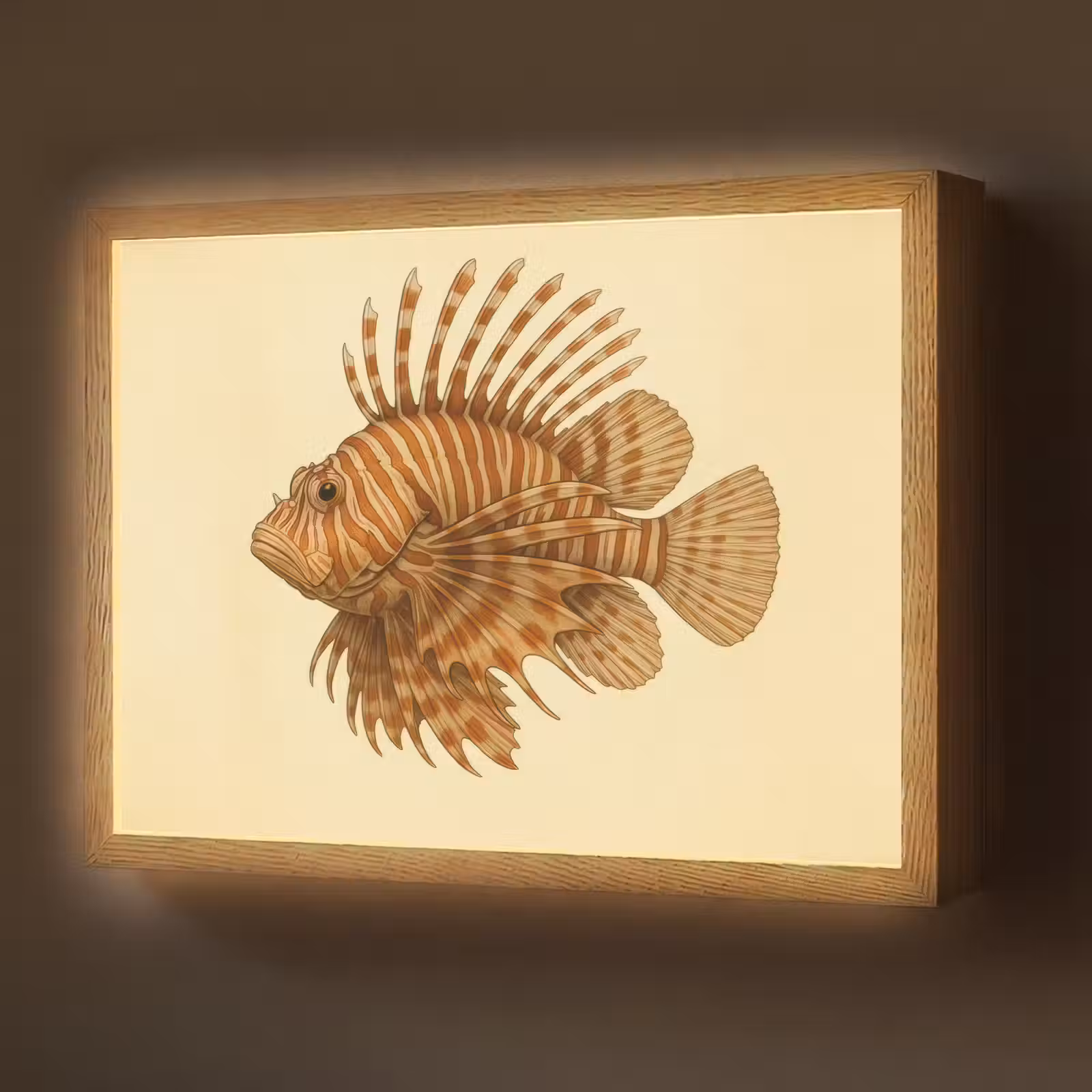 Lightbox - Wandlamp - Strepen - Vis - Rond - Stekels — 1