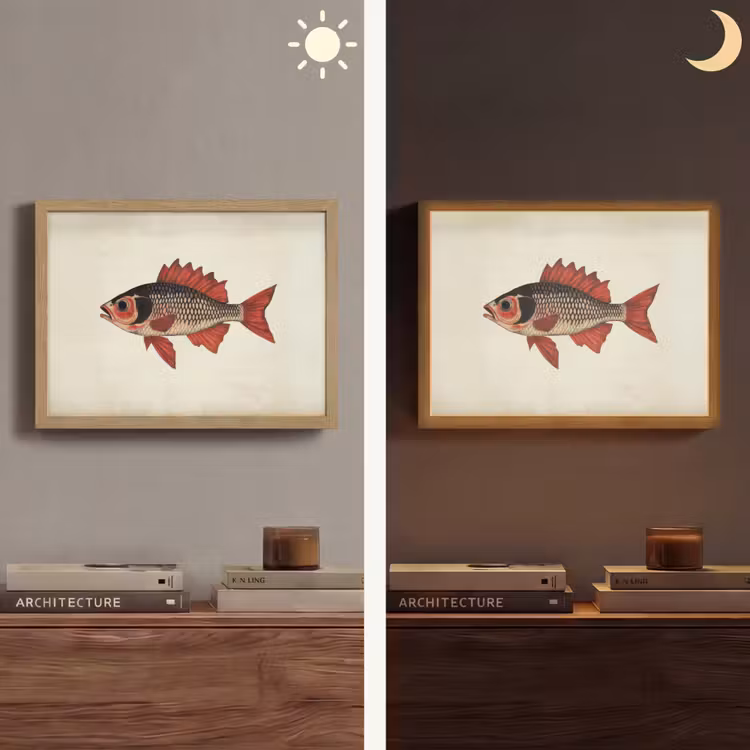 Lightbox - Wandlamp - Schubben - Rood - Vis - Vinnen — 6