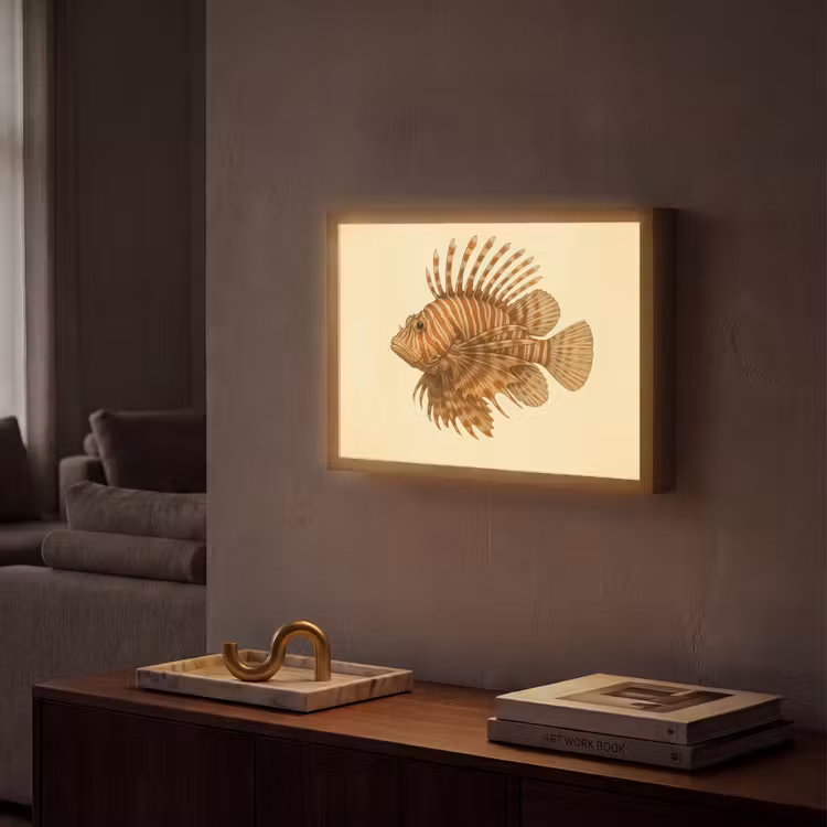 Lightbox - Wandlamp - Strepen - Vis - Rond - Stekels — 2