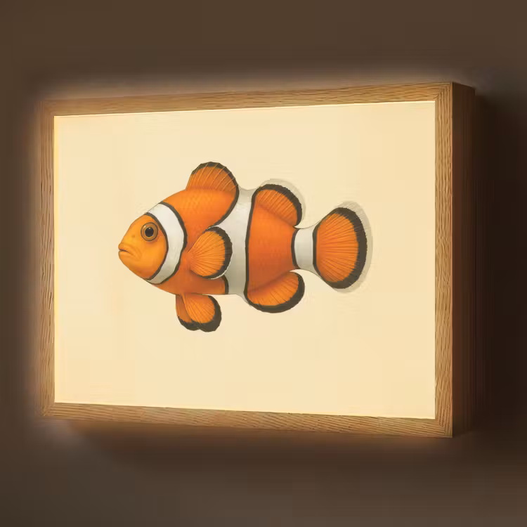 Lightbox - Wandlamp - Vis - Oranje - Strepen — 1