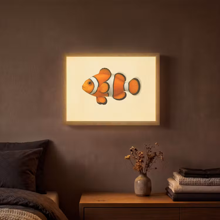 Lightbox - Wandlamp - Vis - Oranje - Strepen — 3
