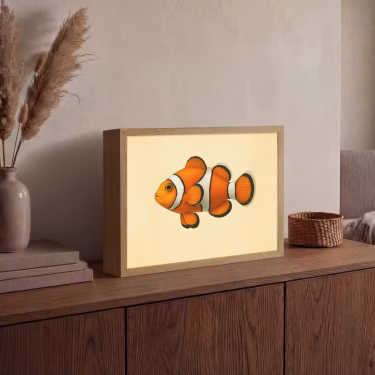 Lightbox - Wandlamp - Vis - Oranje - Strepen — 4