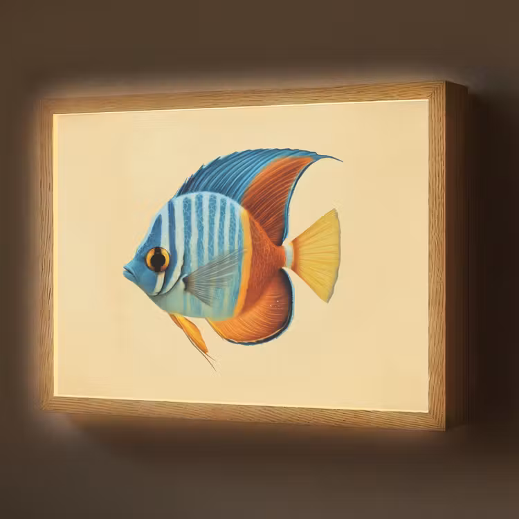 Lightbox - Wandlamp - Vis - Vinnen - Blauw - Ogen — 1