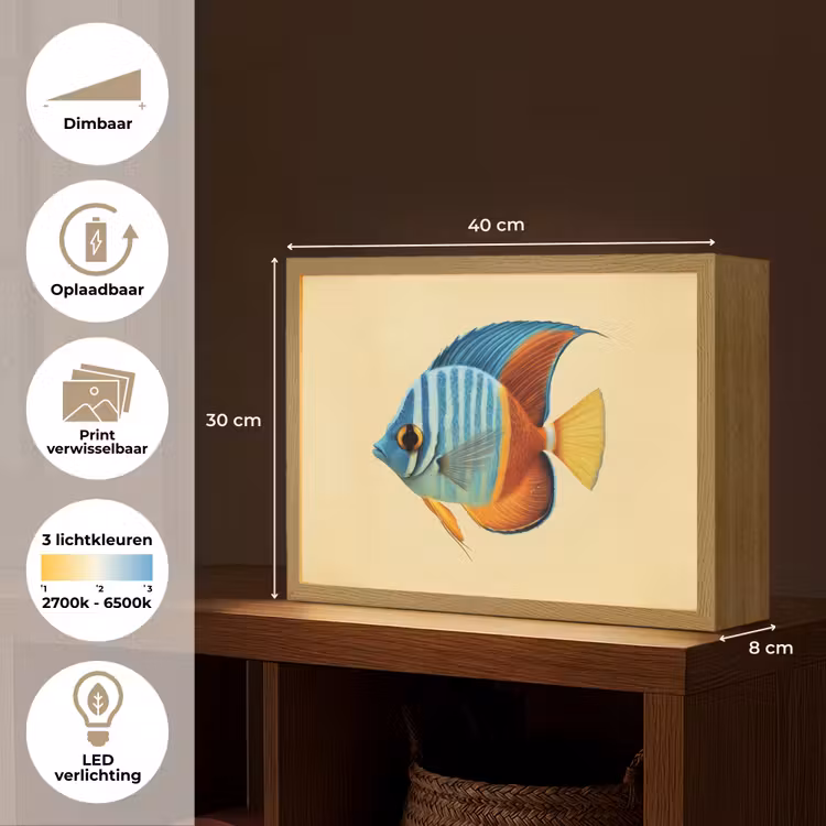 Lightbox - Wandlamp - Vis - Vinnen - Blauw - Ogen — 10