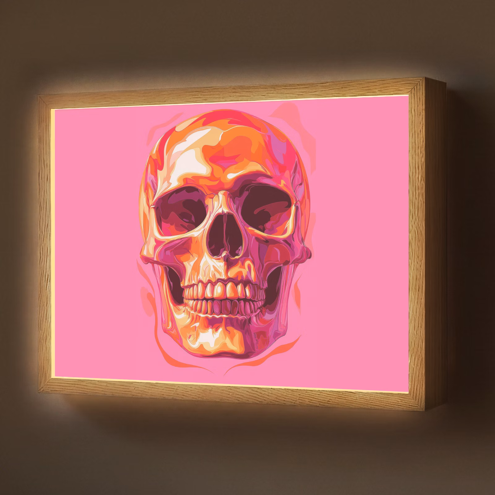 Lightbox - Wandlamp - Felroze - Tanden - Schedel — 1