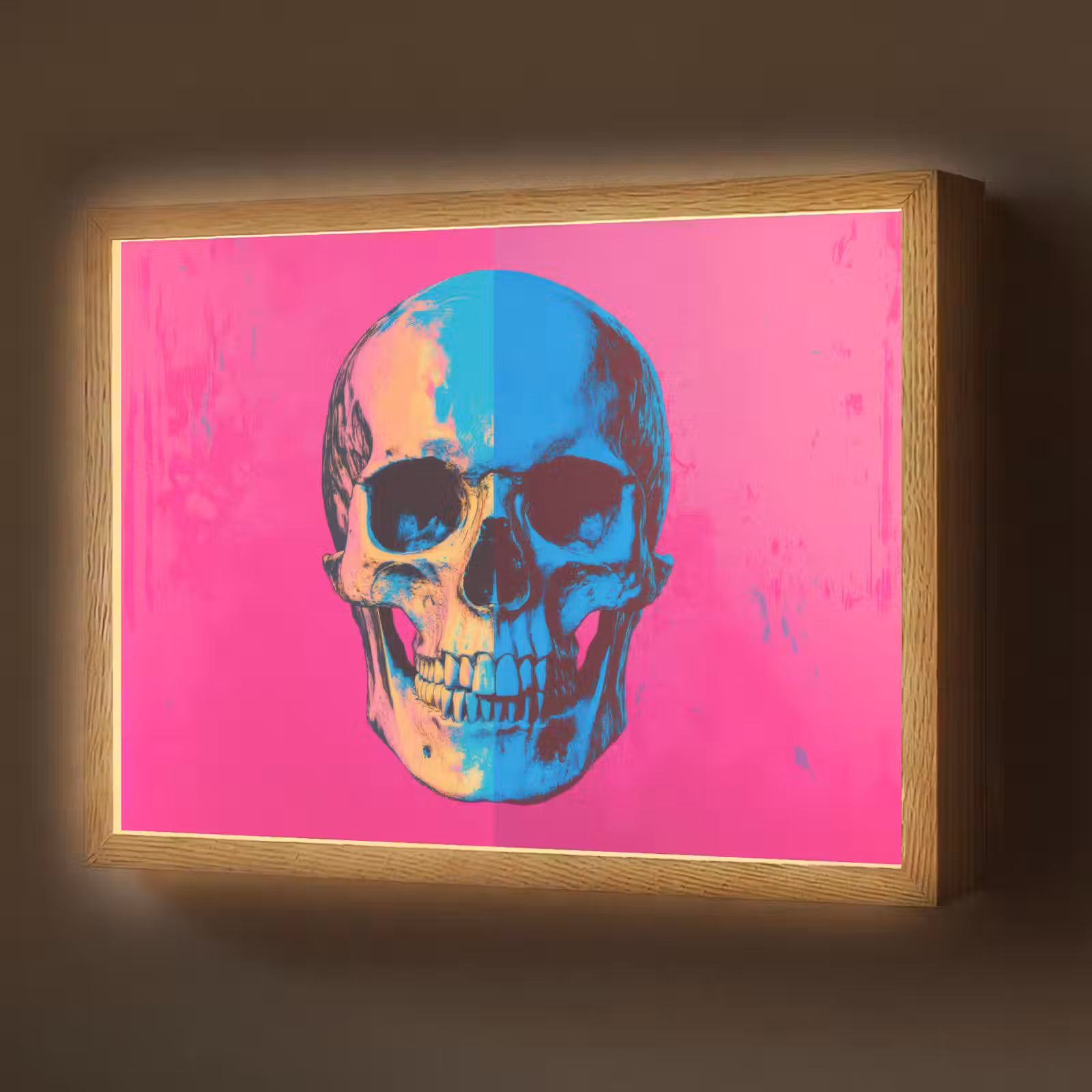 Lightbox - Wandlamp - Neon - Blauw - Pop-art - Schedel — 1