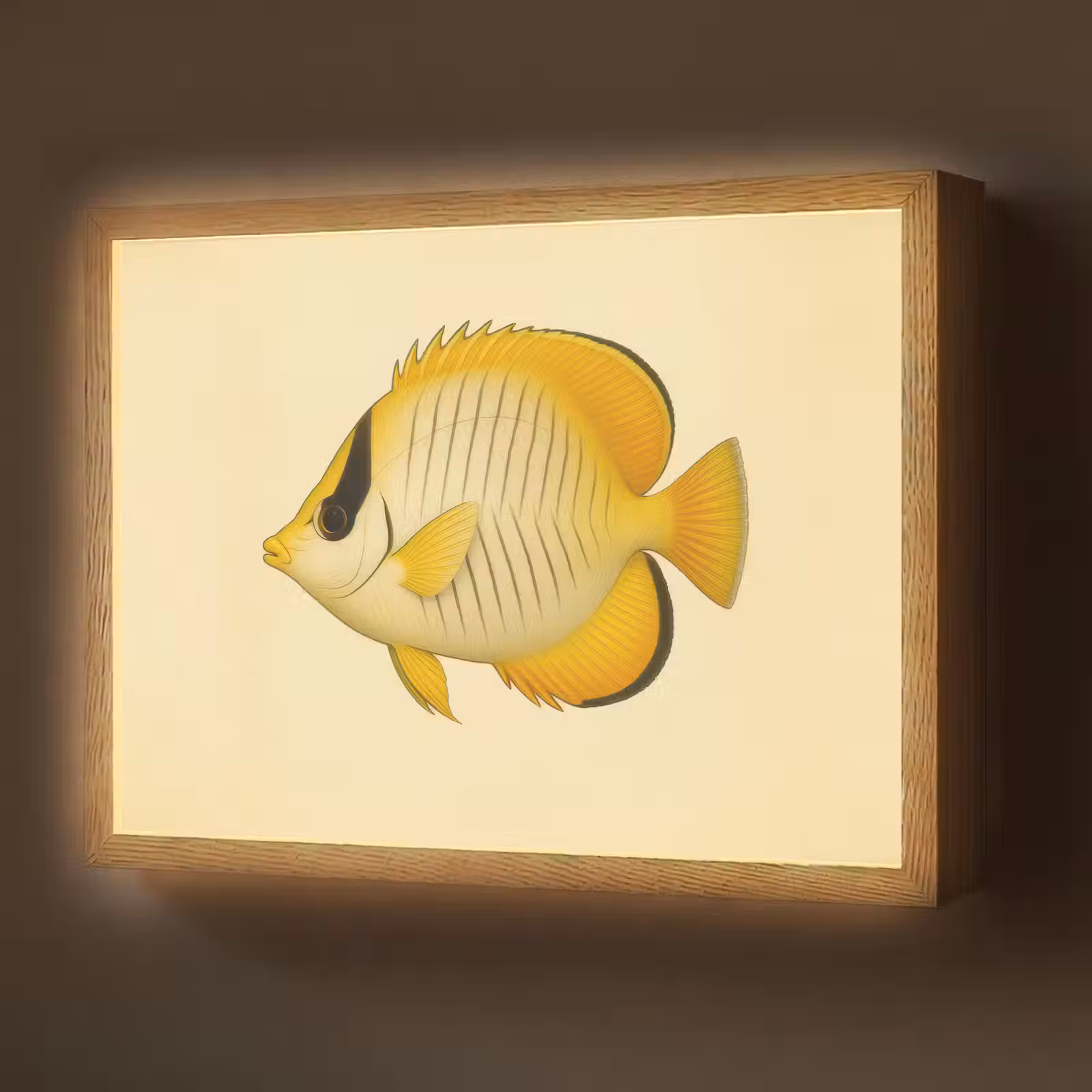 Lightbox - Wandlamp - Ovaal - Vis - Geel - Schubben — 1