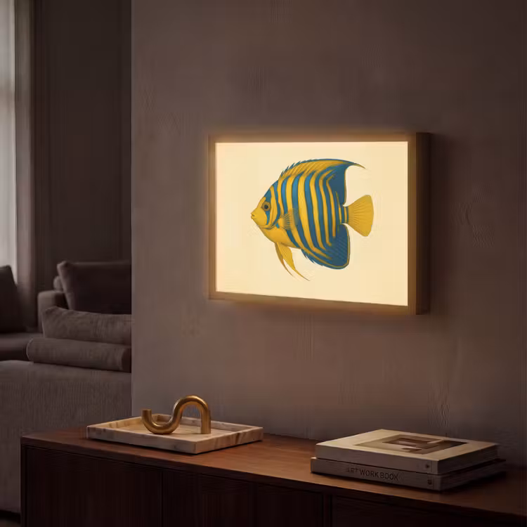 Lightbox - Wandlamp - Felgeel - Vis - Strepen - Vinnen — 2