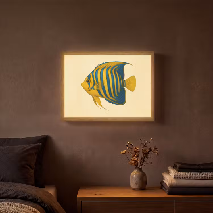 Lightbox - Wandlamp - Felgeel - Vis - Strepen - Vinnen — 3