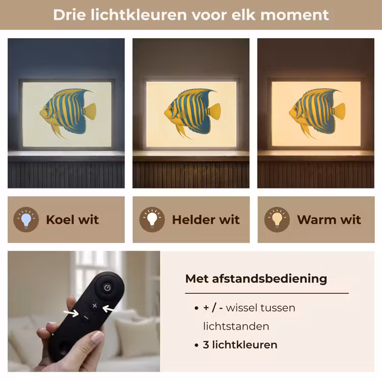 Lightbox - Wandlamp - Felgeel - Vis - Strepen - Vinnen — 8