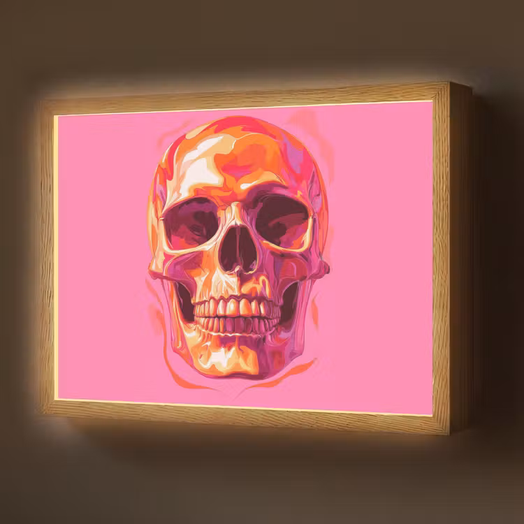Lightbox - Wandlamp - Felroze - Tanden - Schedel — 1
