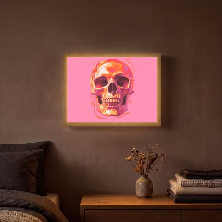 Lightbox - Wandlamp - Felroze - Tanden - Schedel — 3