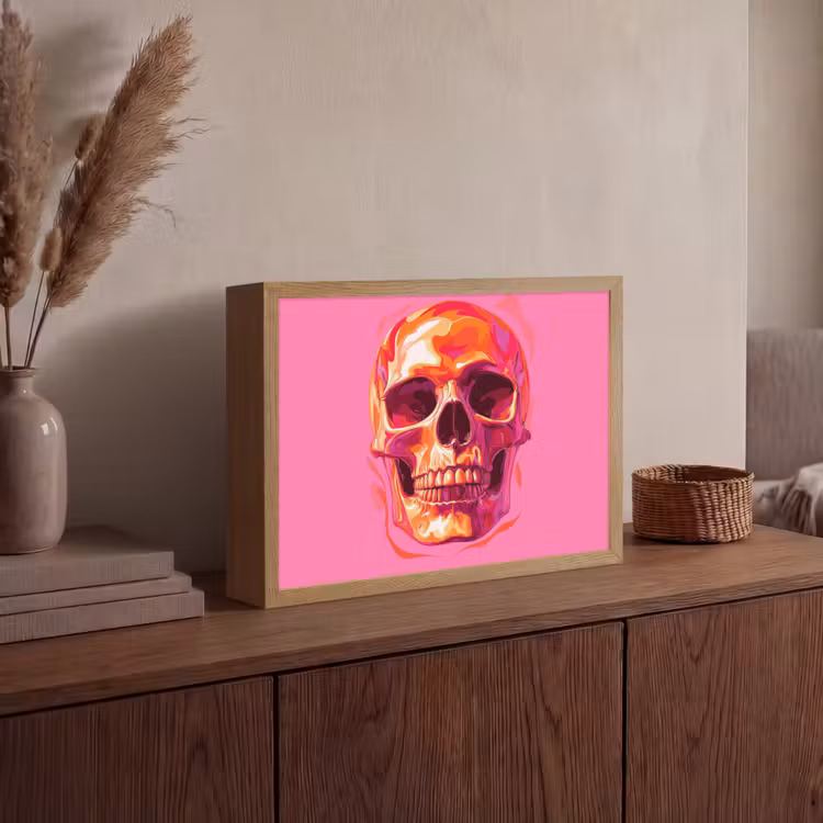 Lightbox - Wandlamp - Felroze - Tanden - Schedel — 4