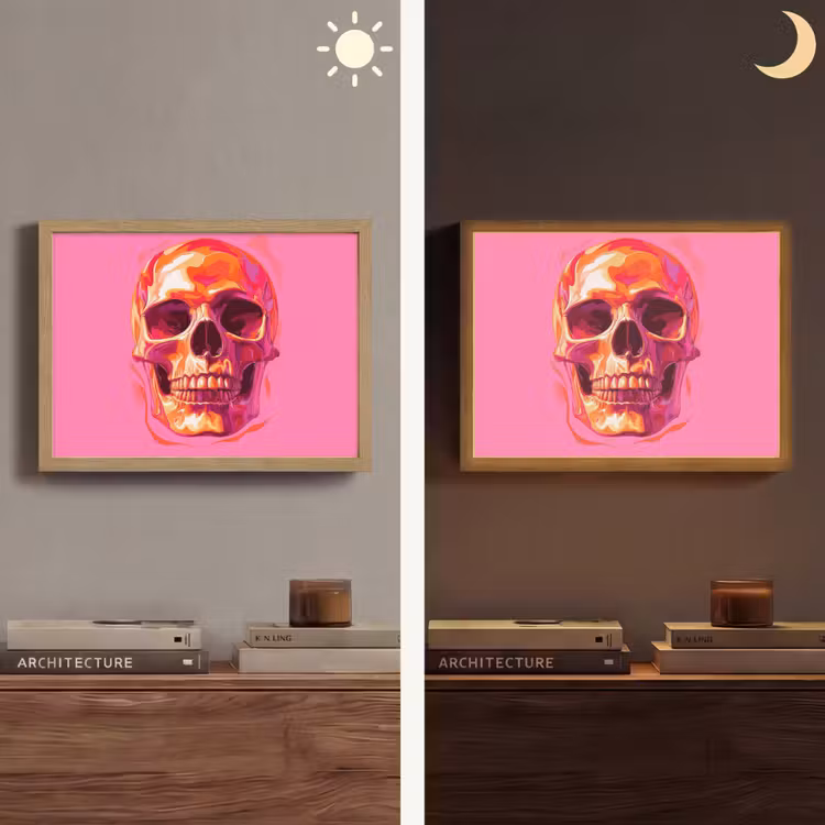 Lightbox - Wandlamp - Felroze - Tanden - Schedel — 6