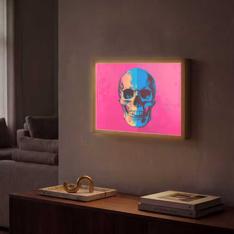 Lightbox - Wandlamp - Neon - Blauw - Pop-art - Schedel — 2