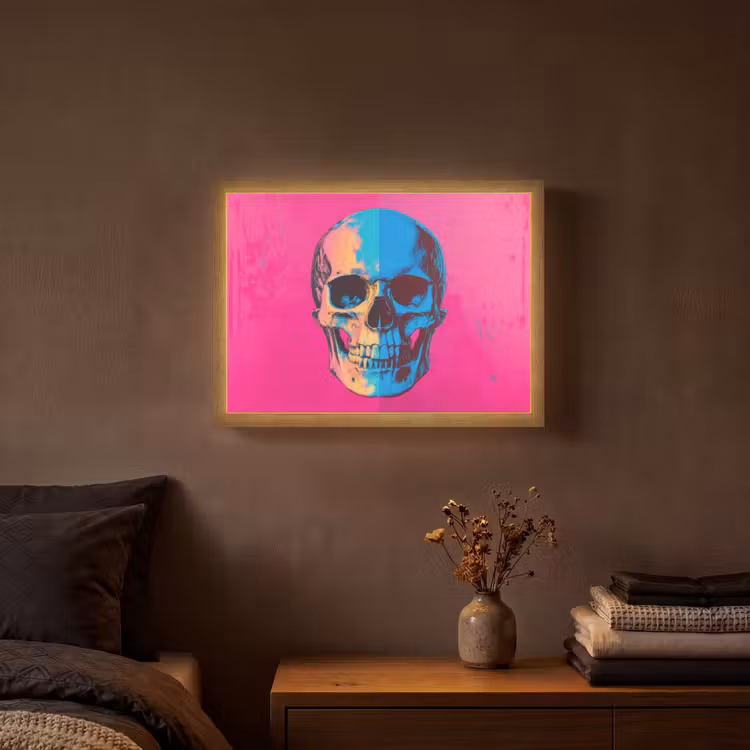 Lightbox - Wandlamp - Neon - Blauw - Pop-art - Schedel — 3
