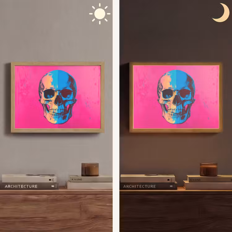 Lightbox - Wandlamp - Neon - Blauw - Pop-art - Schedel — 6