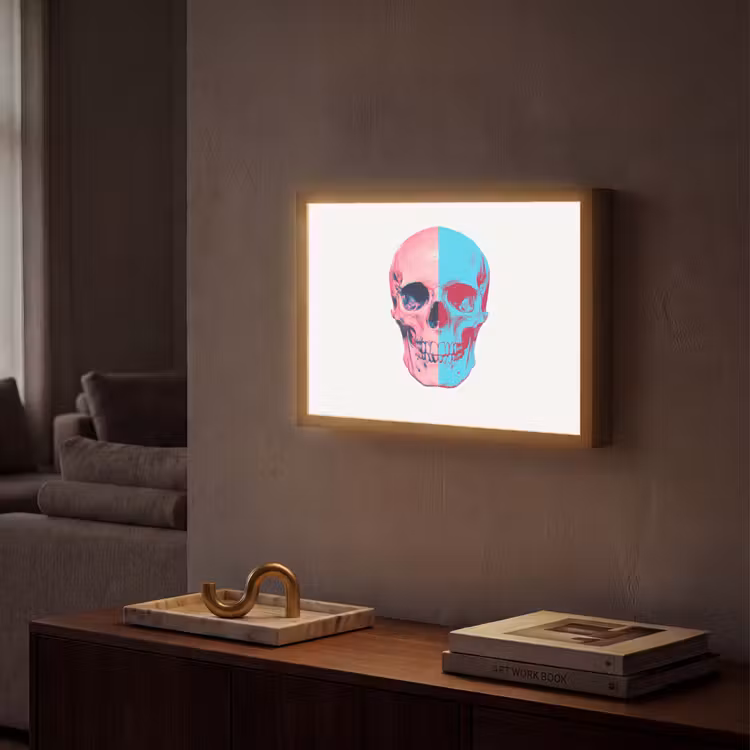 Lightbox - Wandlamp - Schedel - Grafisch - Roze - Verdeeld — 2
