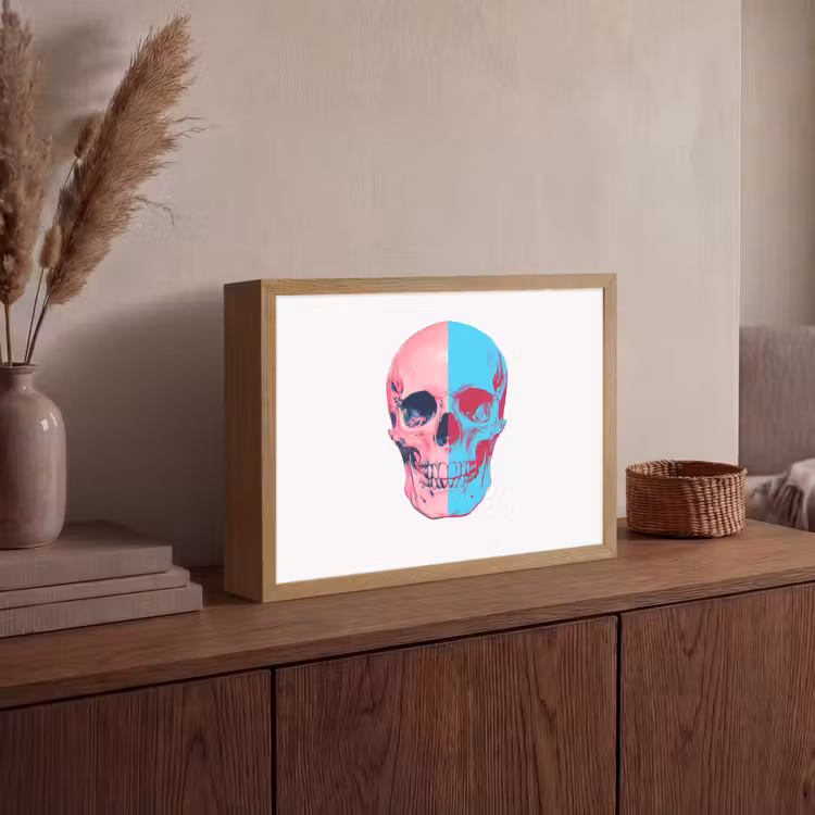 Lightbox - Wandlamp - Schedel - Grafisch - Roze - Verdeeld — 4
