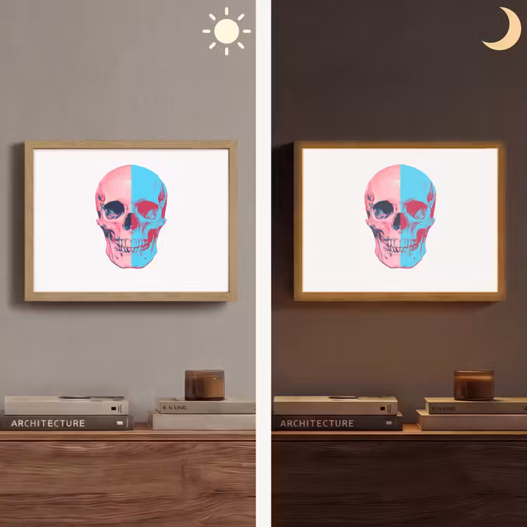 Lightbox - Wandlamp - Schedel - Grafisch - Roze - Verdeeld — 6