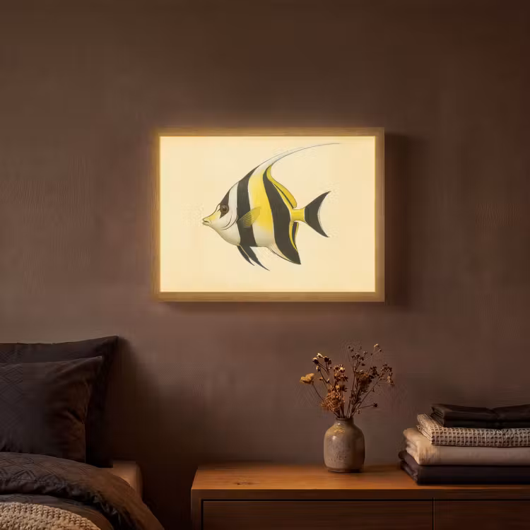 Lightbox - Wandlamp - Vis - Sierlijk - Rugvin - Geel — 3