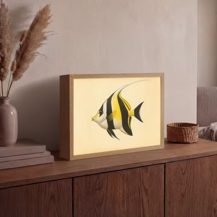 Lightbox - Wandlamp - Vis - Sierlijk - Rugvin - Geel — 4