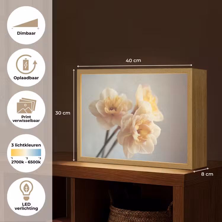 Lightbox - Wandlamp - Narcissen - Geel - Bloemblaadjes — 10