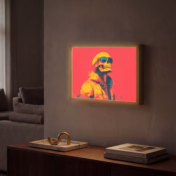 Lightbox - Wandlamp - Zonnebril - Schedel - Jas - Rood — 2