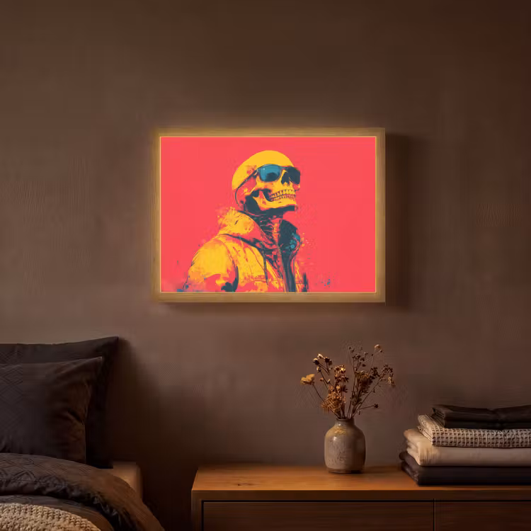 Lightbox - Wandlamp - Zonnebril - Schedel - Jas - Rood — 3