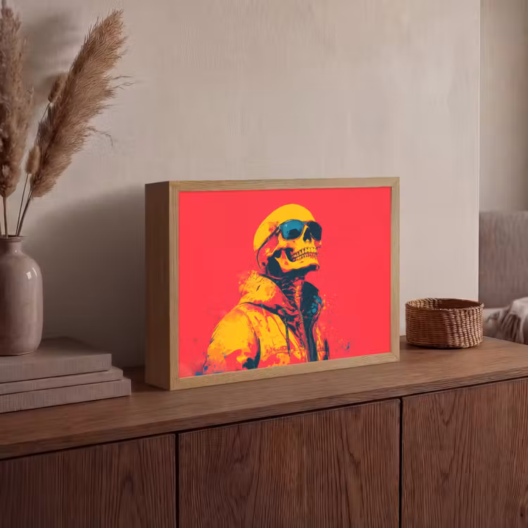 Lightbox - Wandlamp - Zonnebril - Schedel - Jas - Rood — 4