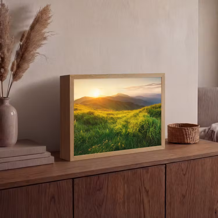 Lightbox - Wandlamp - Gras - Heuvels - Zon - Natuur - Landschap — 4