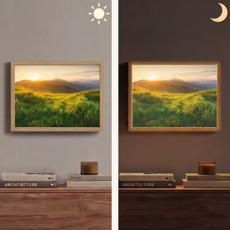 Lightbox - Wandlamp - Gras - Heuvels - Zon - Natuur - Landschap — 6